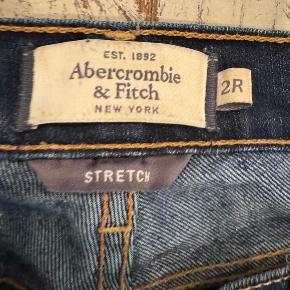 Abercrombie & Fitch Womens 2R Stretch Denim Jeans Dark Wash Low Rise Slim Leg - Picture 2 of 3